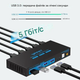 KVM-перемикач VPFET 2x1 Displayport 8K USB 3.0 для 2 ПК 1 монітор 4 USB пристрою чорний - изображение 2