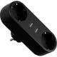 Мережевий розгалужувач EUROELECTRIC X2 16A 2xUSB Black з заземленням (EE-2/2USB-16A(black)) - зображення 1