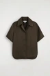 Жіноча сорочка COS Contrast-Piped Satin Shirt Brown 36 (1342037003) - зображення 7