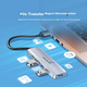 Розширювальна док-станція SAMZHE USB3.0 Hub, високошвидкісний 4-портовий адаптер-дуплікатор HUB для ноутбуків, багатопортовий конвертер-розширювач, живлення від Type-C HUB11-2, 1 метр - зображення 6