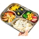 Ланч-бокс MAXCOOK из нержавеющей стали 316L с 4 отделениями, пригодный для использования в микроволновой печи, школьный ланч-бокс с крышкой, Green Dragon MCFT9200 - изображение 3