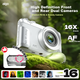 Цифровая студенческая камера Aigo P618 с двойной задней камерой для селфи, подарок на Рождество, Новый год, день рождения для девушки, начальный уровень, беззеркальная альтернатива для кампуса, CCD, белая, 32 ГБ - изображение 5
