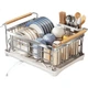 Набор для хранения мисок и тарелок Shuaishi Kitchen из нержавеющей стали 304: сушилка для посуды, органайзер для столовых приборов, полка для хранения. - изображение 2