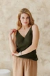 Женская вязаная майка ART KNIT оливка, M 045635 - изображение 6