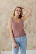 Женская вязаная майка розовая пудра ART KNIT , M 045632 - изображение 3