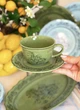 Набір порцеляновий чашка з блюдцем 250мл Heritage Toile Collection, колір - оливковий зелений - зображення 3