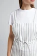 Комбінезон-кюлоти без рукавів у смужку із суміші льону біло-сірий Bershka розмір XS - изображение 2