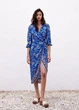 Сукня міді на запах з квітковим принтом та орнаментом синя Zara розмір XL - изображение 2