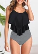 Раздельный купальник FS LOSVIP Womens с топом-воланом XL Черный (9994) - изображение 1