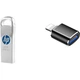 Флеш-накопичувач HP 32 ГБ USB 3.2 Gen 1 з адаптером Apple Lightning X306w, металевий, високошвидкісний USB-накопичувач для навчання, офісу, автомобільного комп'ютера - зображення 1