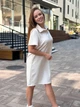 Женское платье поло свободного кроя, беж, размер XS/S - изображение 3