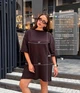 Женское летнее платье футболка свободного кроя, голубое, one size - изображение 4