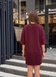 Женское летнее платье футболка свободного кроя, бордо, one size - изображение 2