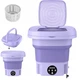 Портативная складная стиральная машина с отжимом и стерилизацией для детской одежды, белья и путешествий 8 л., Фиолетовый - изображение 3