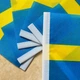Шведський ручний прапорець, міні-стяг Швеції 21*14 см на паличці, прапор країни Швеція в руку, банер - зображення 2
