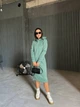 Свободное спортивное женское платье худи с капюшоном на флисе 40-42, Оливковый - изображение 1