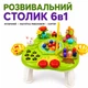 Детский развивающий столик 6в1 Game Table Yanuo, музыкальный, магнитная рыбалка, сортер, от 1 года - изображение 1