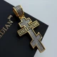 Серебряный крест Meridian 925 пробы с позолотой и чернением Кр0206з - изображение 2