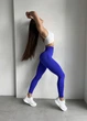 Жіночі лосини Push up однотонні з високою талією для тренувань фітнесу та повсякденного носіння L сині (A70282K) - зображення 7
