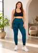 Лосини мармурові пушап Plus size жіночі з високою талією для фітнесу та тренувань 4XL зелено-чорні (A70151K) - зображення 4