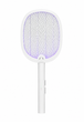 Мухобійка електрична YISSVIC Bug Zapper Racket 2в1 акумуляторна 1800 mAh з UV-пасткою складна біла для комарів - изображение 1