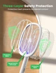 Мухобійка електрична YISSVIC Bug Zapper Racket 2в1 акумуляторна 1800 mAh з UV-пасткою складна біла для комарів - изображение 6