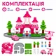Детский конструктор Technok Toys Palace Fantasy, 180 деталей, розовый замок для девочек с машинкой, вертолётом и лошадками, 3+ - изображение 2