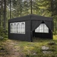Садовый павильон Gordon 3×3×2,5 м с 4 стенками, окнами, входом на молнии и UV 50+, графитовый - изображение 11