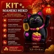 Кот Манэки Нэко на солнечной батарейке Черный машет лапкой Фен Шуй Талисман финансового благополучия - изображение 1
