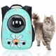 Рюкзак-переноска CosmoPet с иллюминатором 42×35×27 см для собак и котов до 10 кг принт Ромашки голубые - изображение 1