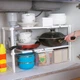 Полка-органайзер Kitchen Rack 38–70 см, регулируемый стеллаж для хранения под раковину на кухне, белый - изображение 6