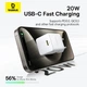 Сетевое зарядное устройство Baseus Palm Fast Charger 20W USB-C 1м Лунный белый - изображение 10