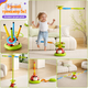 Игровой набор тренажер Божья коровка 5в1 Not Only Toys для активного отдыха дома и на улице прыжки 2 уровни препятствий тарелочки с игрушками кольцекид запуск ракеты музыка и регулировка скорости пульт управления - изображение 8
