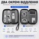 Двошаровий органайзер для кабелів та електроніки 19×11×6 см чорний - зображення 3