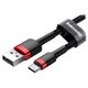 Кабель USB Type-C 3A 1м для зарядки и передачи данных черный/красный Baseus Cafule - зображення 2