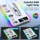Подставка для PS5 охлаждающая зарядная станция 2 контроллера RGB вентилятор 3 USB порта держатель консоли и аксессуаров - изображение 8