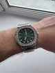 Мужские кварцевые часы Poedagar Crystal Green серебристые с металлическим браслетом. - изображение 6