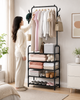 Вешалка для одежды с полками для обуви Clothes Rack Up / Напольная металлическая стойка 170×60×26 см - изображение 1