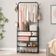 Вешалка для одежды с полками для обуви Clothes Rack Up / Напольная металлическая стойка 170×60×26 см - изображение 4