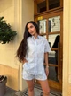 Жіночий костюм з принтом (сорочка+шорти) Uaclothes 42-44 Блакитний (like38886-193221349) - изображение 2