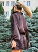 Жіночий шовковий костюм (бомбер+топ+шорти) Uaclothes 42-44 Коричневий (like38870-193061349) - изображение 3