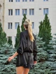 Жіночий шовковий костюм (бомбер+топ+шорти) Uaclothes 42-44 Чорний (like38874-193101349) - изображение 3
