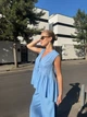 Жіночий літній костюм з воланом (жилет+брюки) Uaclothes 42-44 Блакитний (like38838-192741349) - изображение 3