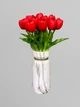 Искусственный тюльпан из латекса с одним листком, 33 см, красный, К07175 - изображение 3