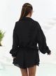Легкий костюм двойка с шортами и широкой зип рубашкой casual ISSA PLUS 15808 L черный (issa2007682846283) - изображение 3