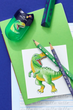 Олівець графітовий Faber-Castell 111519 DINOSAUR BLUE HВ 2шт+гумка+чинка /111519/ - изображение 4