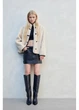 Кожушок жіночий H&M 271246402 XS Кремовий/Чорний (2727000134105) - зображення 2