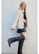 Кожушок жіночий H&M 271246402 XS Кремовий/Чорний (2727000134105) - зображення 3