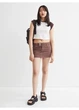 Юбка мини летняя прямая женская H&M 271071419 36 Черная (2727000130435) - изображение 1