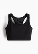 Спортивный топ для фитнеса женский H&M 271124757_black S Черный (2727000106744) - изображение 3